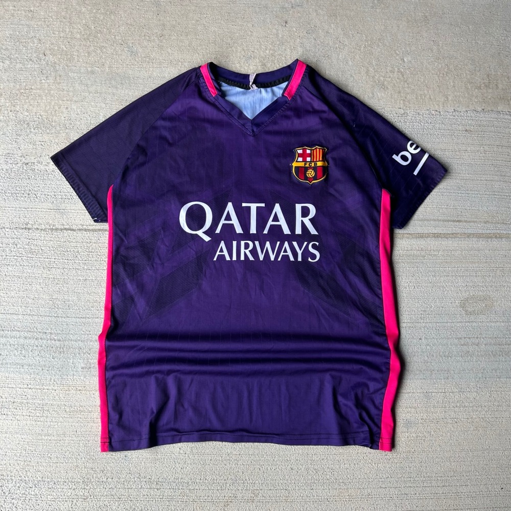 FC Barcelona 2016-17 Away Jersey Purple Pink Messi 10 Soccer Shirt Mens Medium